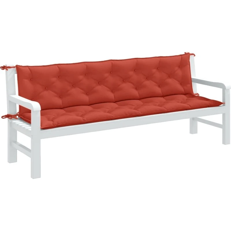 vidaXL hynder til havebænk 200x50x7 cm meleret rød 2 stk