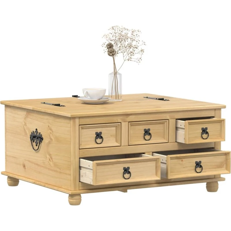 vidaXL opbevaringsboks Corona 90x78x45 cm i massivt fyrretræ