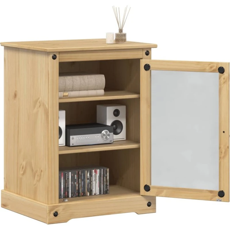 vidaXL hi-fi-skab Corona 60x50x82 cm, massivt fyrretræ