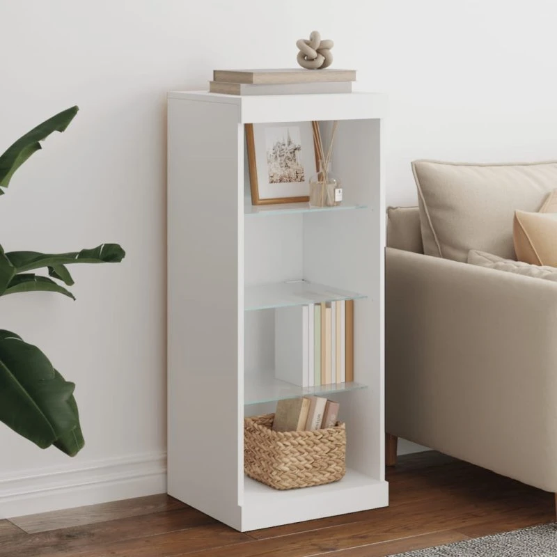 vidaXL skænk med LED-lys 41x37x100 cm hvid