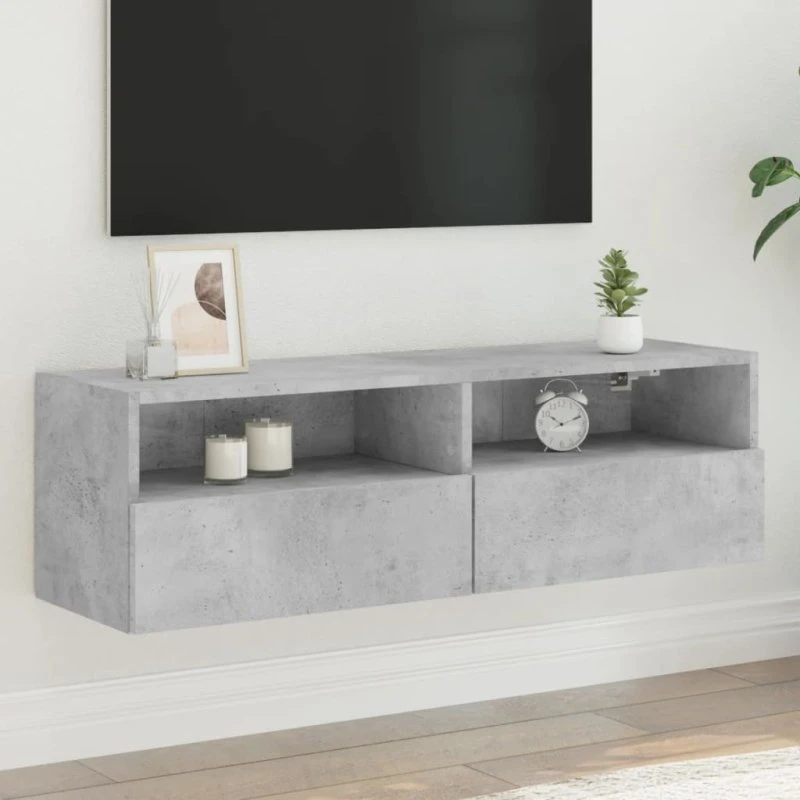 vidaXL væghængt tv-bord 100x30x30 cm, betongrå