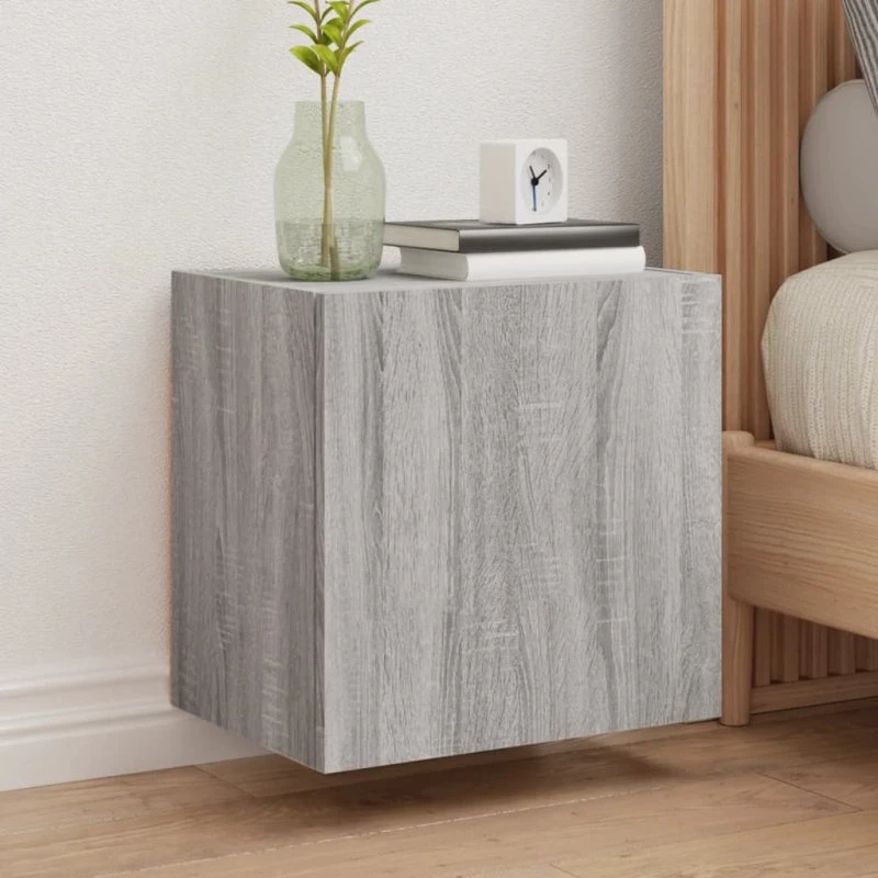 vidaXL væghængt tv-bord 40,5x30x40 cm grå sonoma-eg