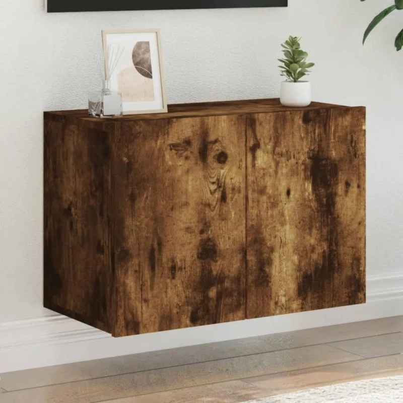 vidaXL væghængt tv-bord 60x30x41 cm røget egetræ