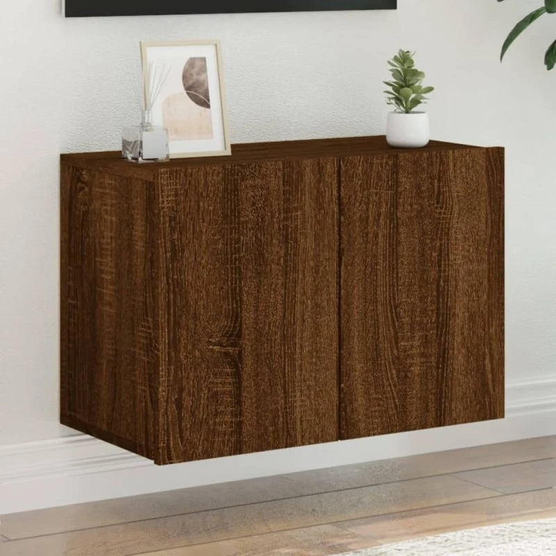 vidaXL væghængt tv-bord 60x30x41 cm brun eg