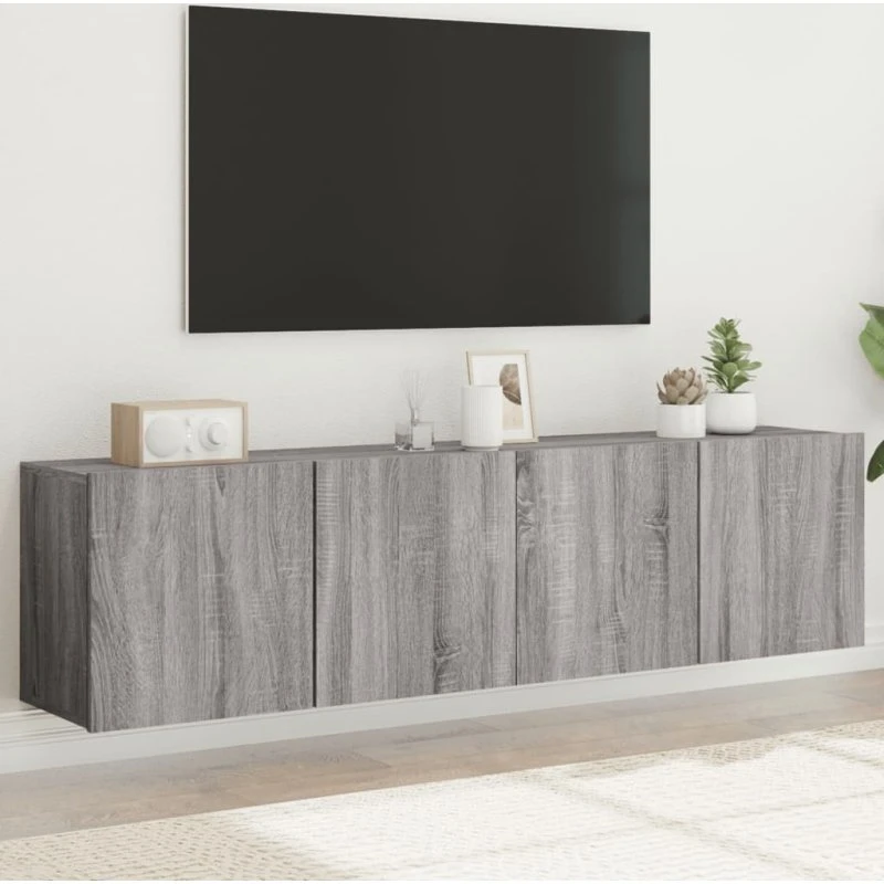 vidaXL væghængte TV-borde 2 stk. 80x30x41 cm grå sonoma-eg