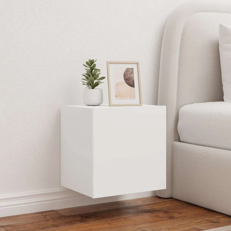 vidaXL væghængte TV-borde 2 stk. med LED 40,5x35x40 cm, hvid