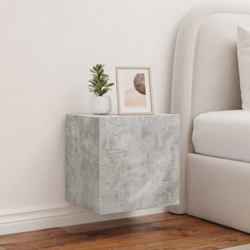 vidaXL væghængte TV-borde 2 stk. med LED 40,5x35x40 cm betongrå