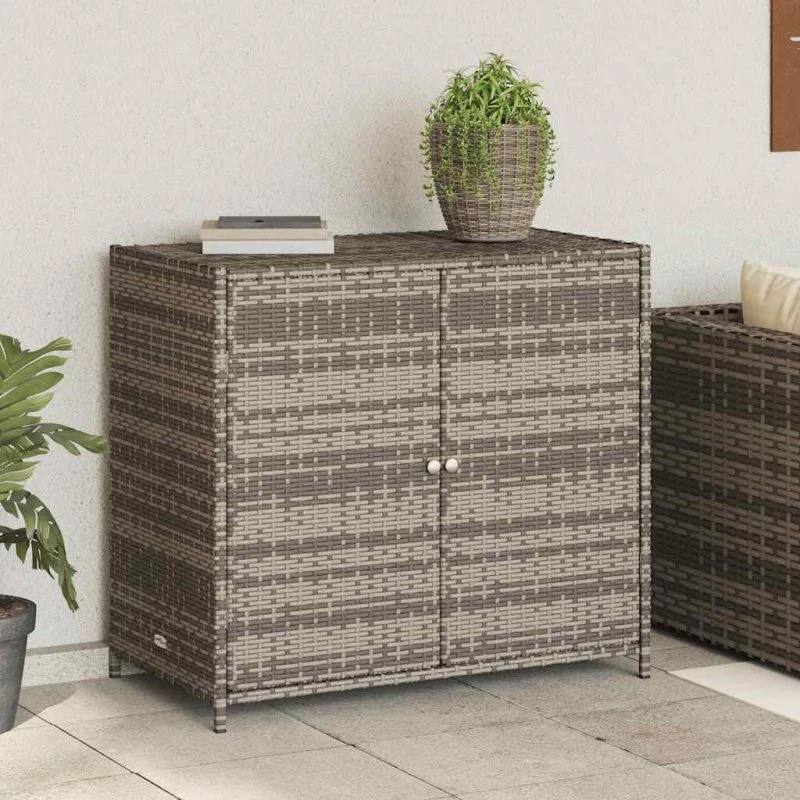 vidaXL haveskab 83x45x76 cm polyrattan, grå