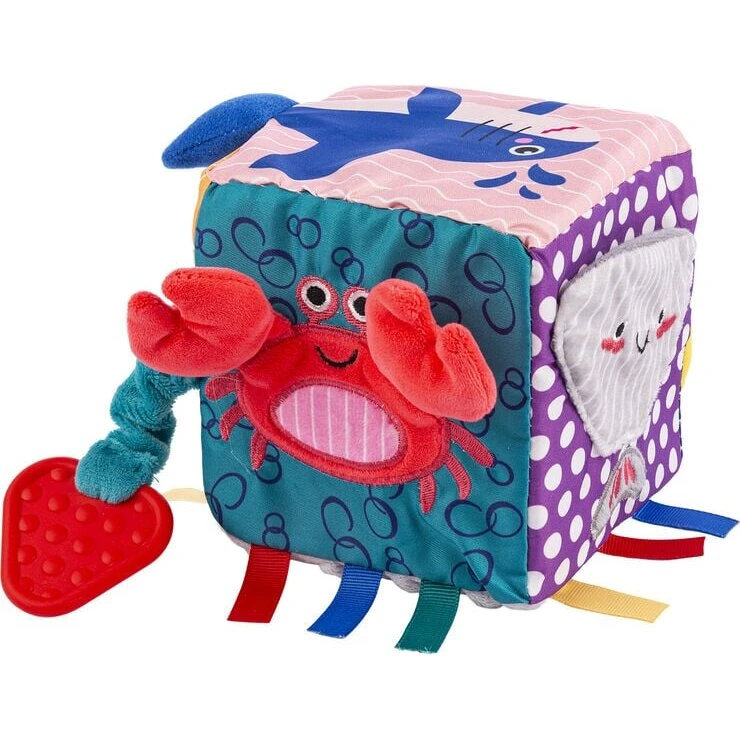 B Beez Aktivitetskube i træ 12x12 cm med spejl og lyd (18+ m)