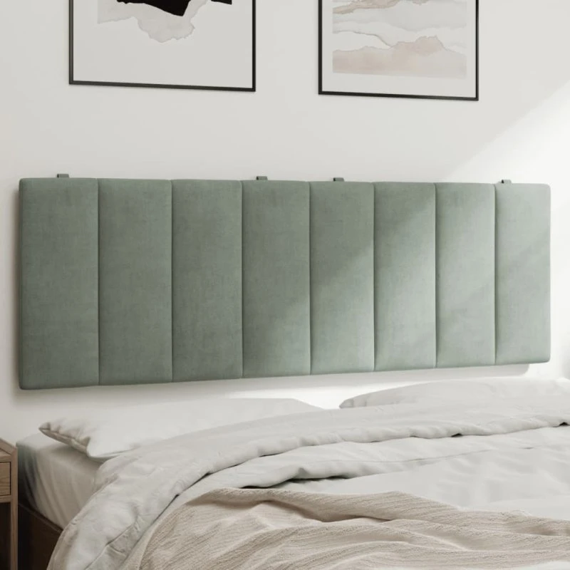 vidaXL gavlpude Hanko 120 cm velour lysegrå