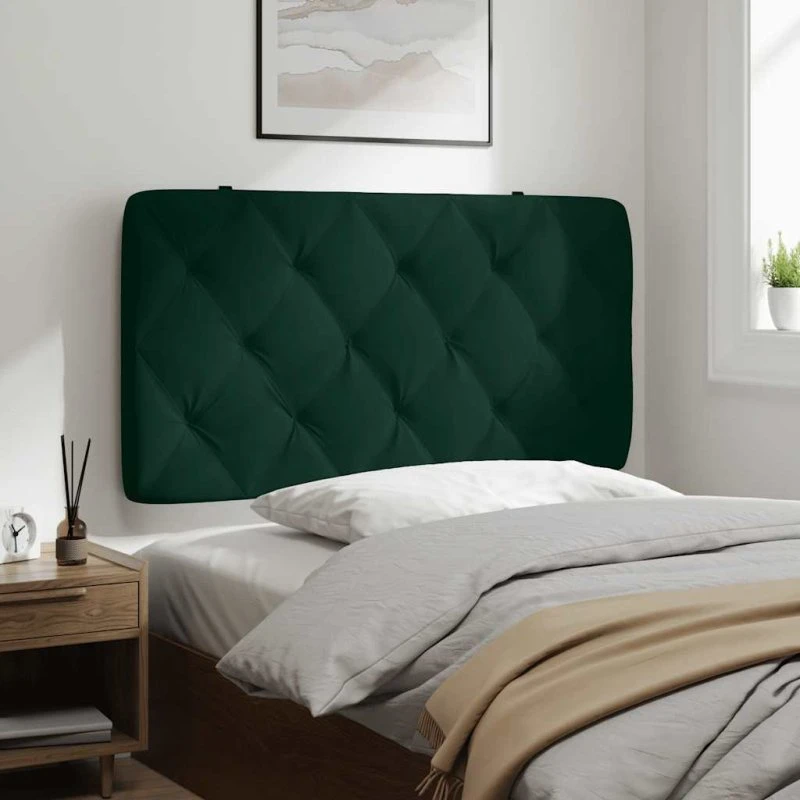 vidaXL gavlpude 100 cm velour mørkegrøn