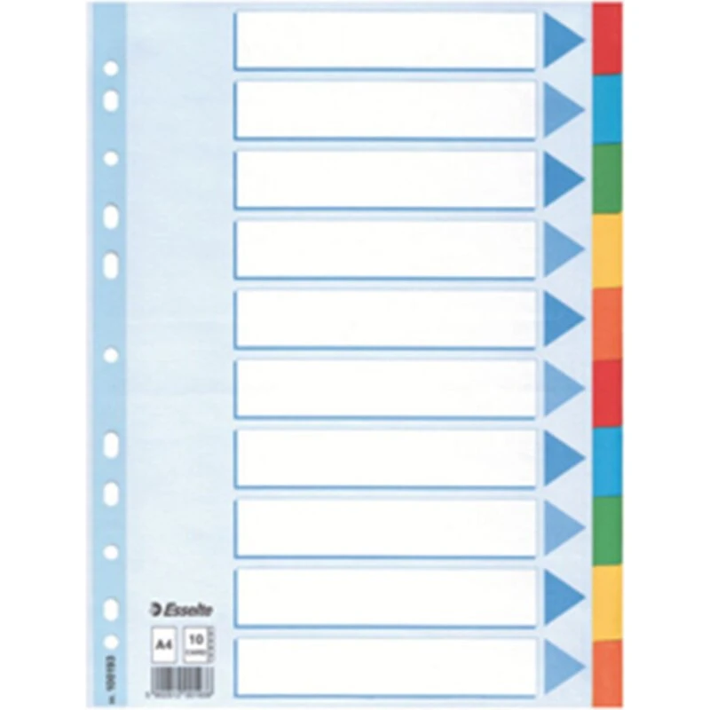 Esselte Faneblade A4 karton 10-delt