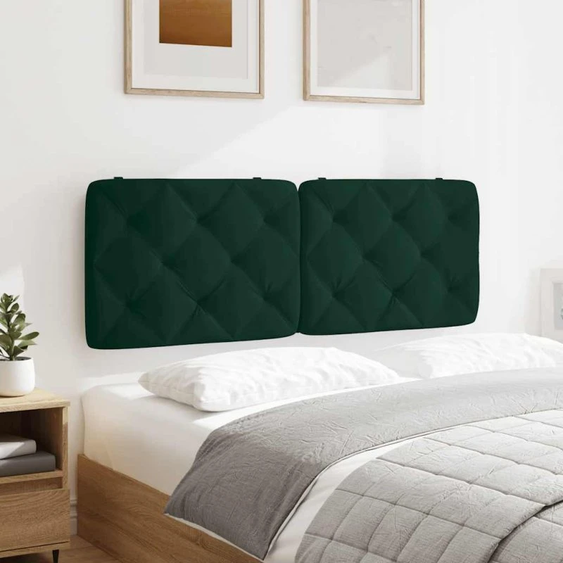 vidaXL gavlpude 120 cm velour, mørkegrøn