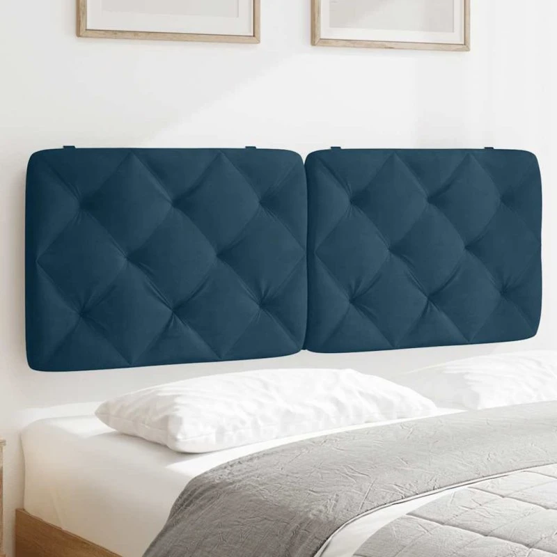 vidaXL gavlpude 120 cm velour blå