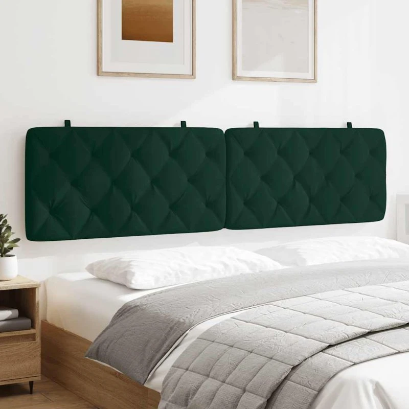 vidaXL gavlpude 200 cm velour mørkegrøn