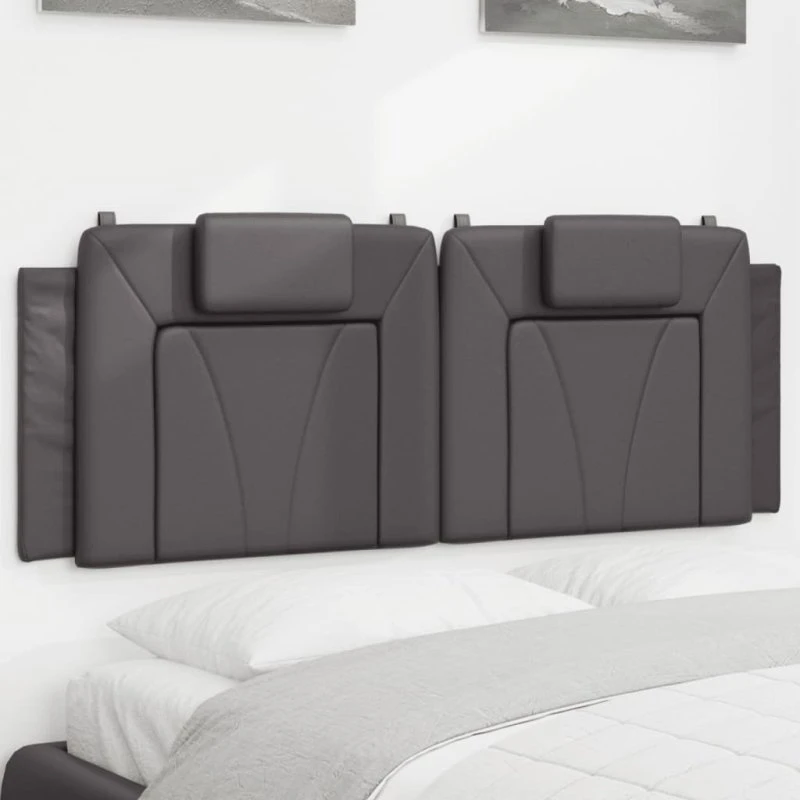 vidaXL Gavlpude Viana 120 cm kunstlæder, grå