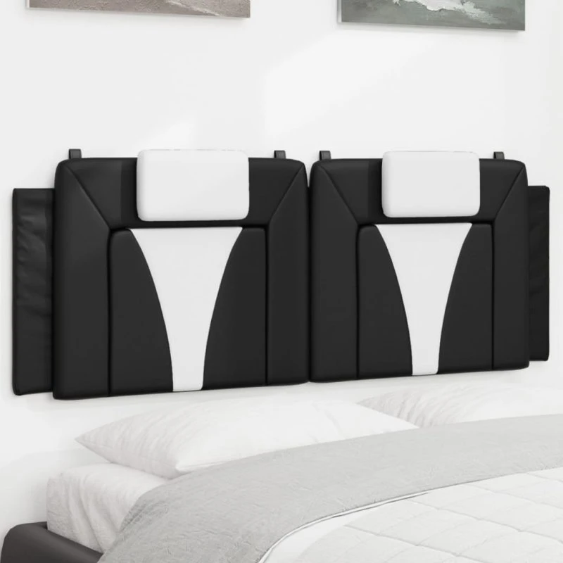 vidaXL Gavlpude Viana 120 cm kunstlæder, sort/hvid
