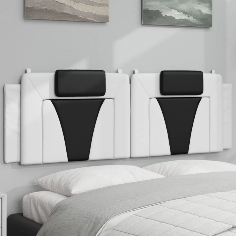 vidaXL Gavlpude Viana 160 cm kunstlæder hvid/sort
