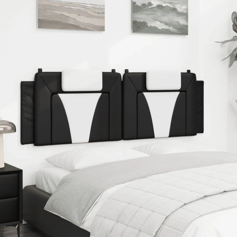 vidaXL Gavlpude Viana 160 cm kunstlæder sort/hvid
