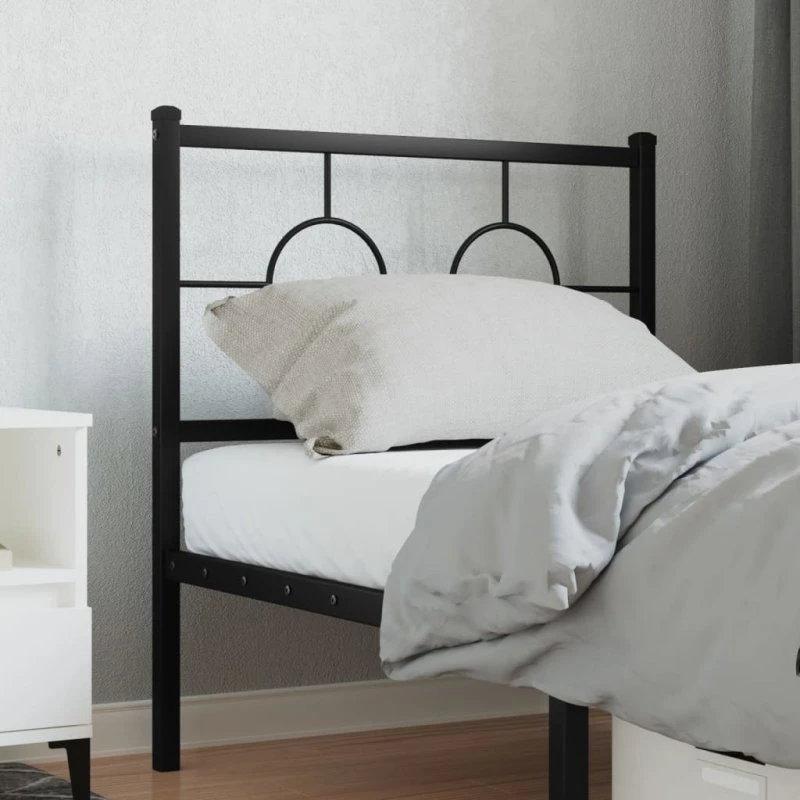 vidaXL sengegavl 80 cm metal - sort