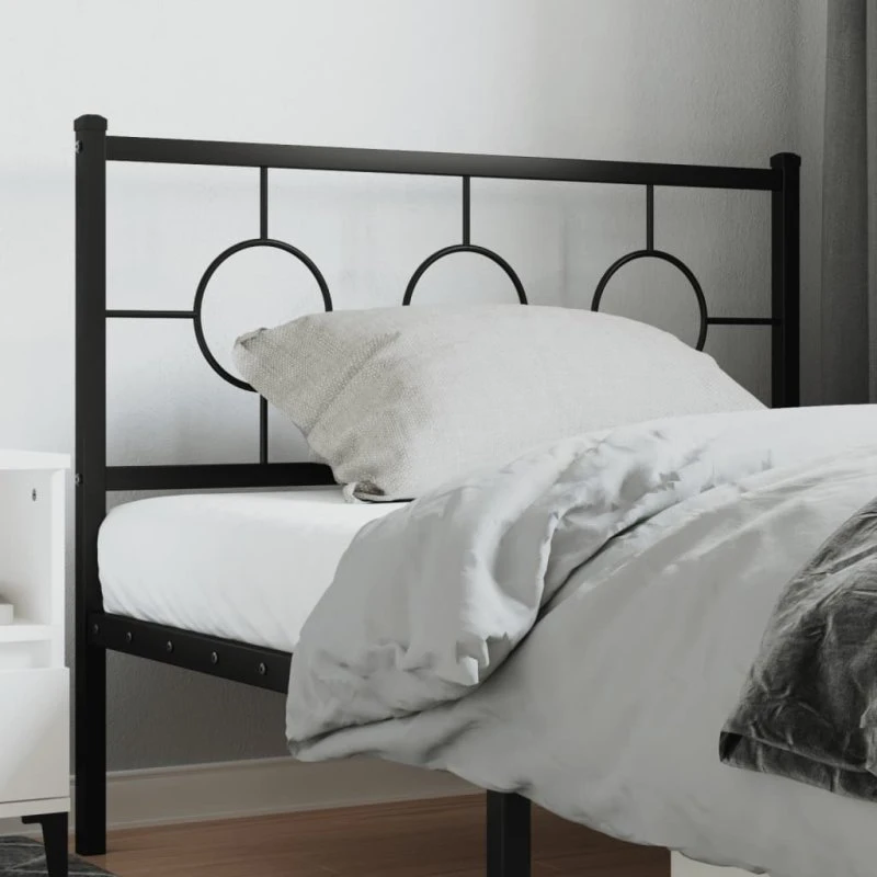 vidaXL sengegavl 107 cm metal sort