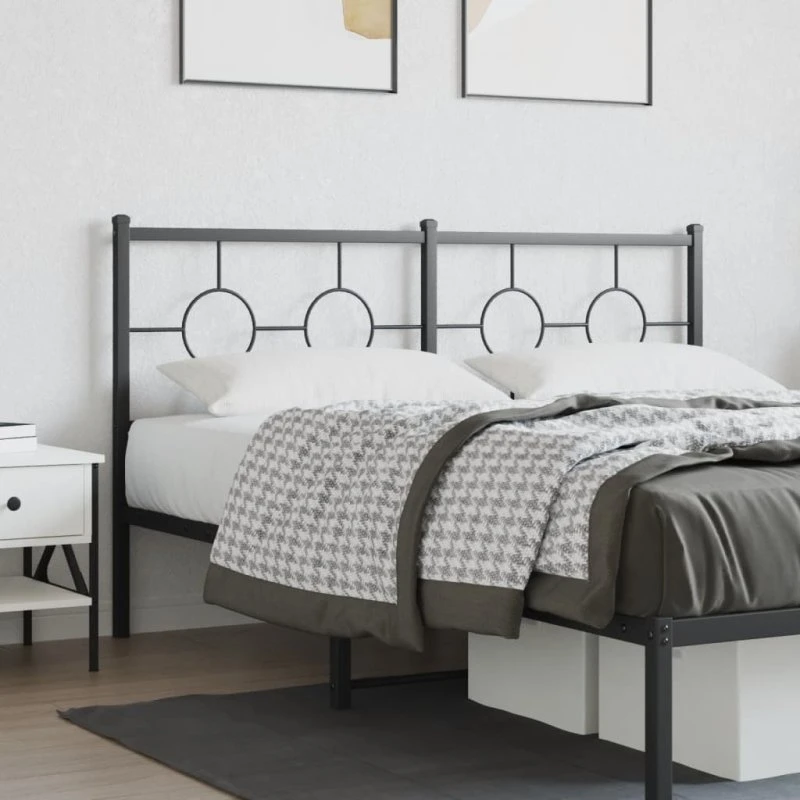 vidaXL sengegavl 160 cm i metal, sort