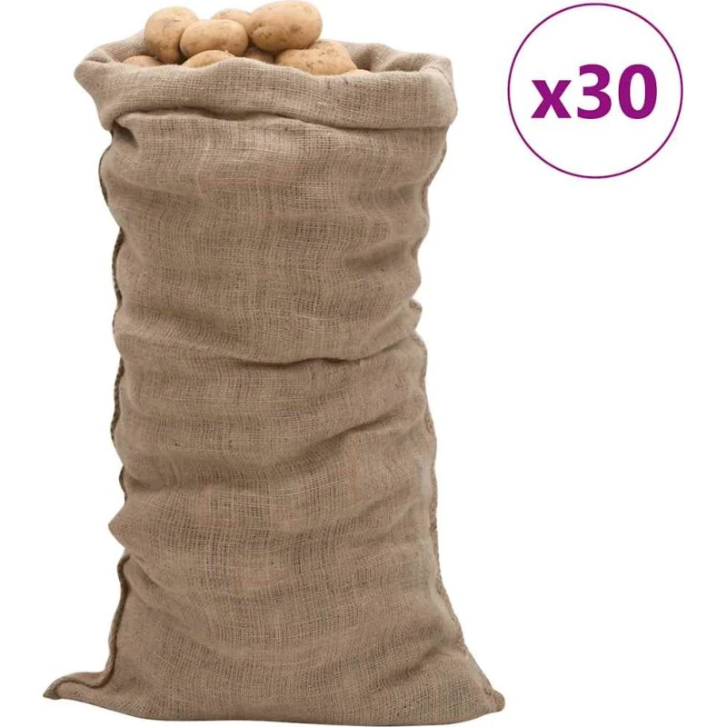 vidaXL jutesække 30 stk. 65x135 cm 100% jute 220 g/m2