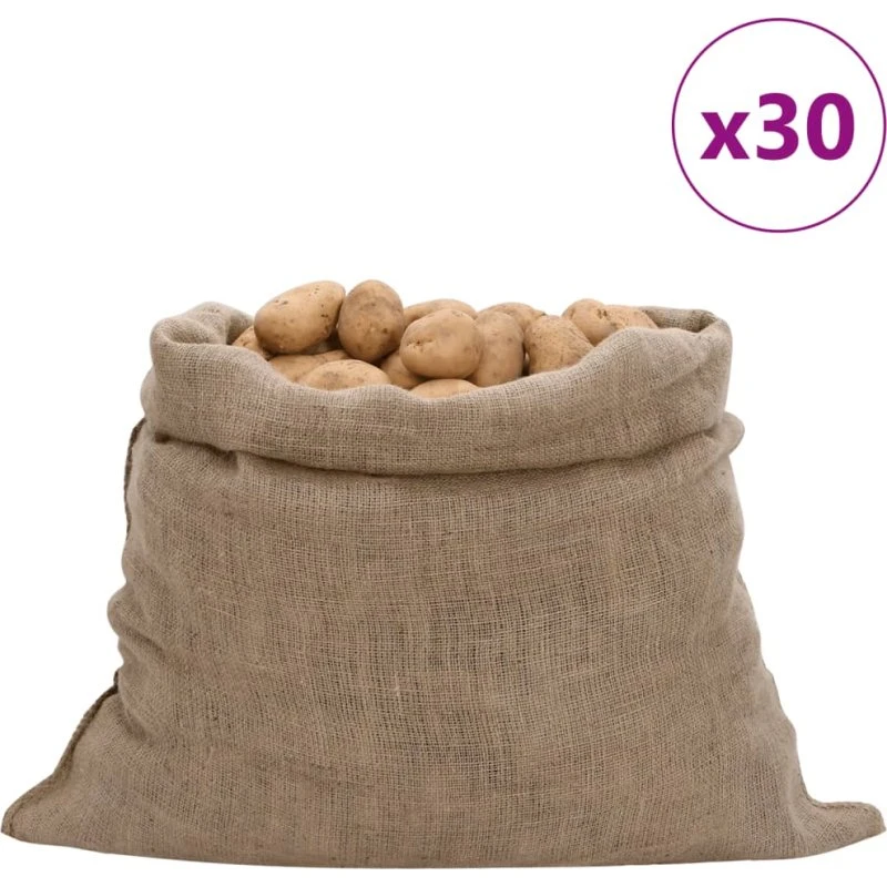 vidaXL jutesække 30 stk. 100x110 cm 100% jute 220 g/m2