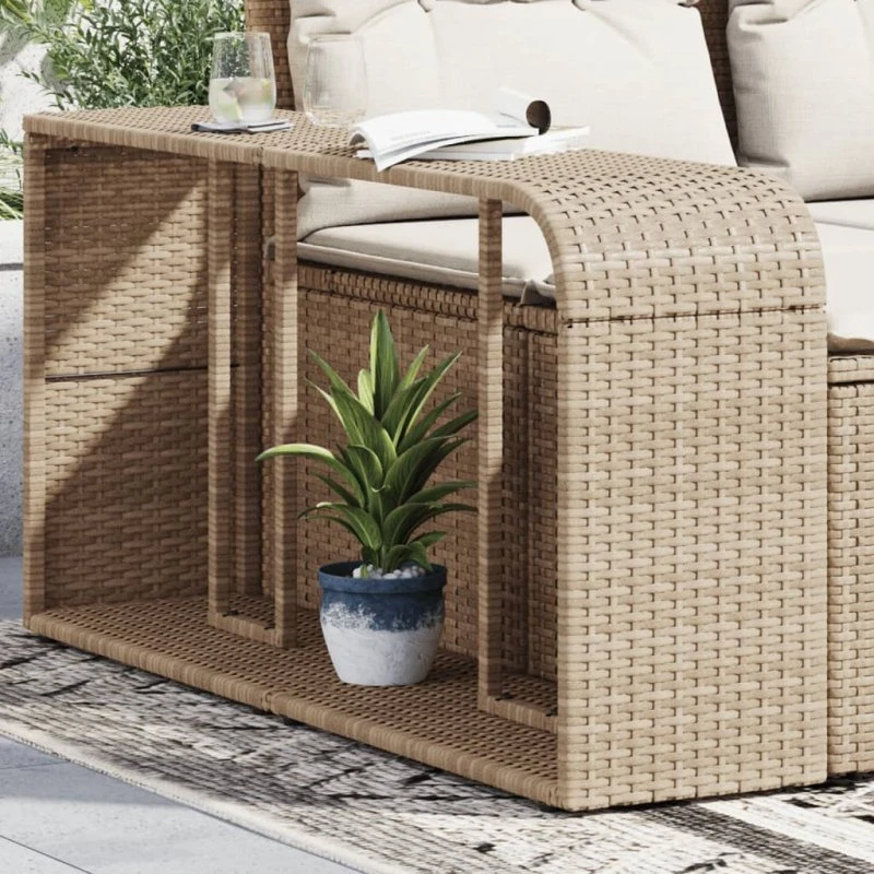 vidaXL opbevaringshylder 2 stk. polyrattan beige