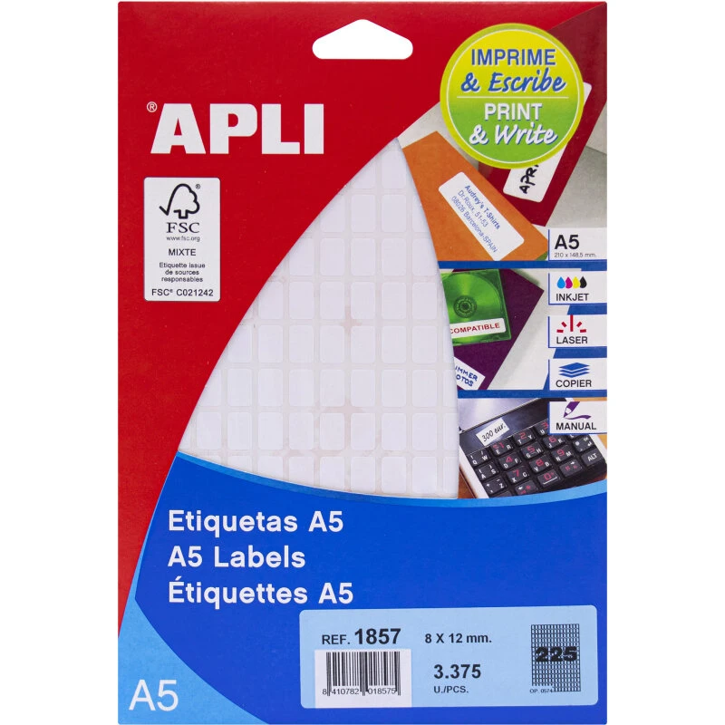 Apli Print & Write etiketter 8x12 mm (FSC®)