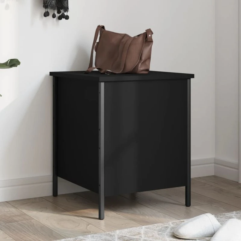 vidaXL opbevaringsbænk 40x42,5x50 cm, konstrueret træ - sort