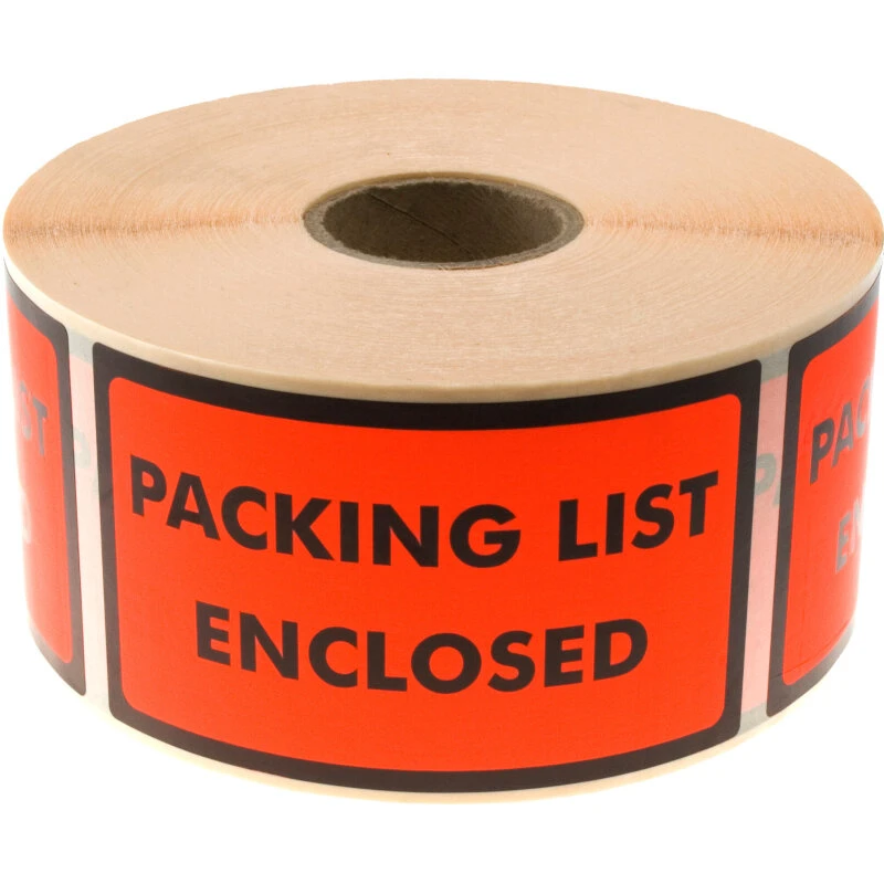 Packing List Enclosed etiketter 120x70 mm - 1000 stk/rul