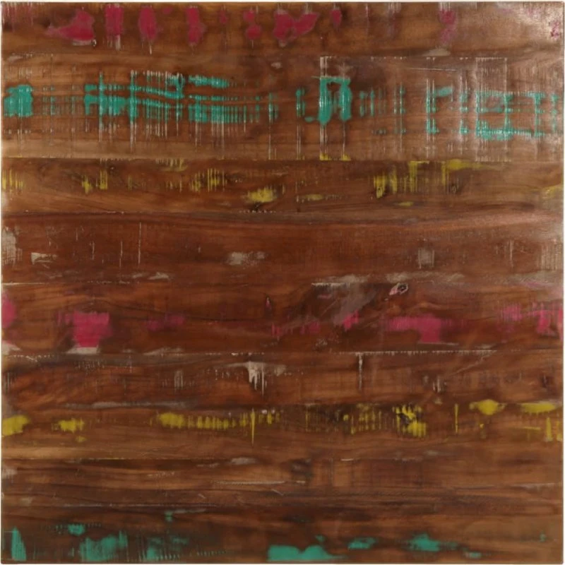 vidaXL Bordplade 80x80x3,8 cm firkantet massivt genbrugstræ