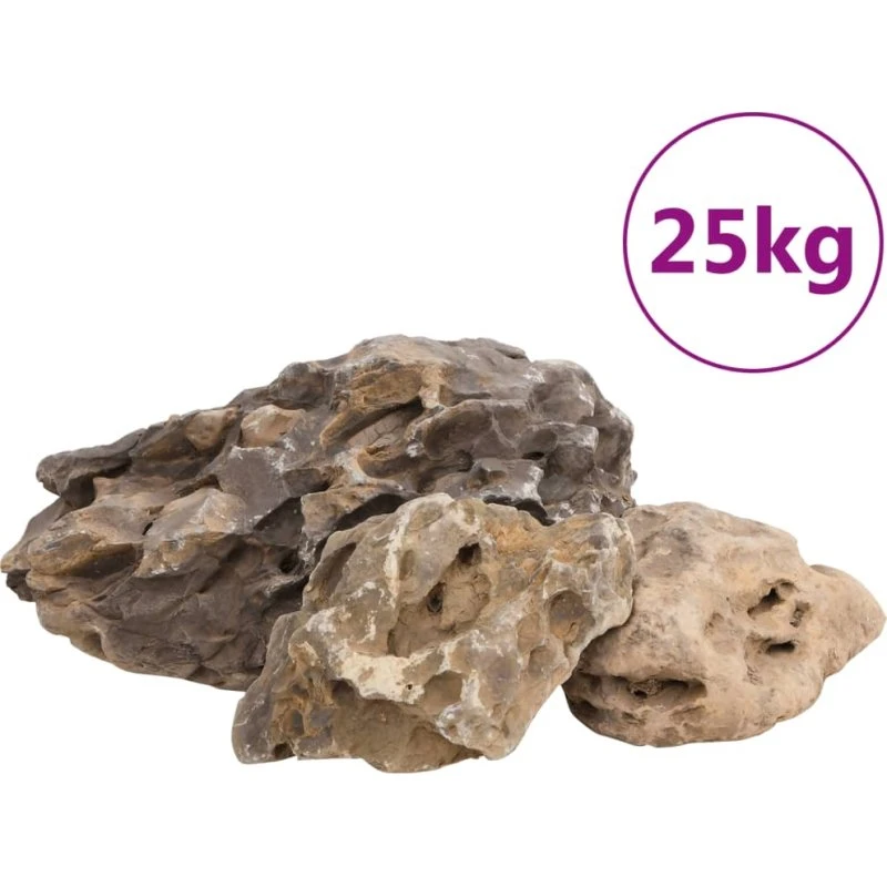 vidaXL dragesten 25 kg 10–40 cm, grå