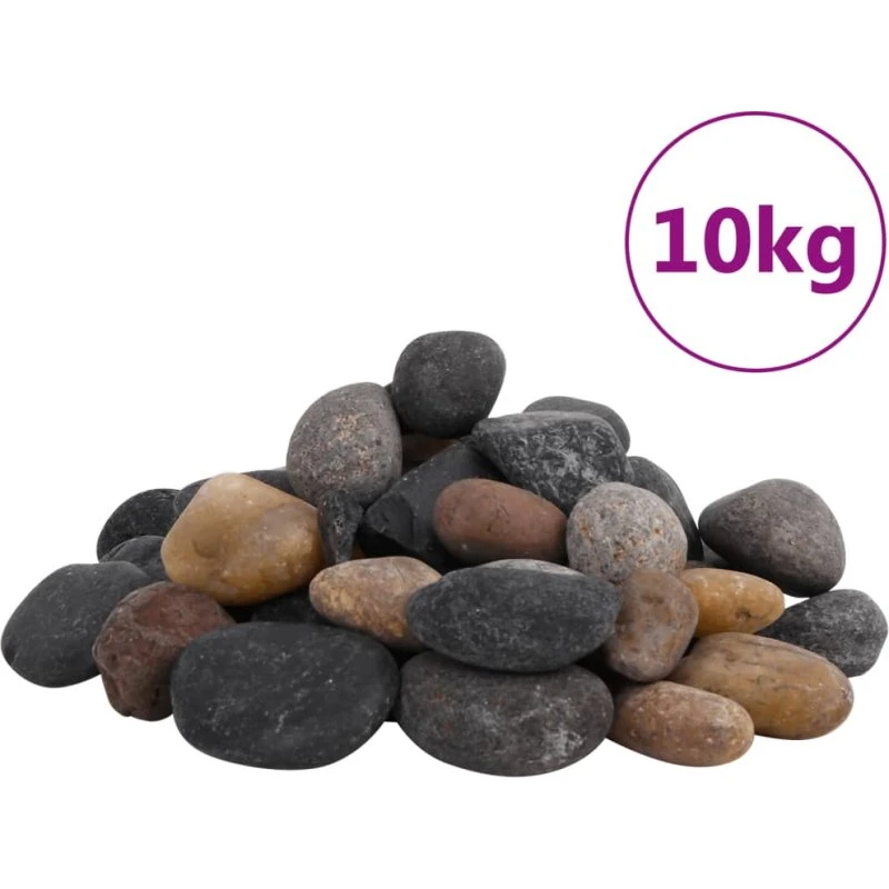 vidaXL polerede småsten 10 kg 5-8 cm flerfarvet