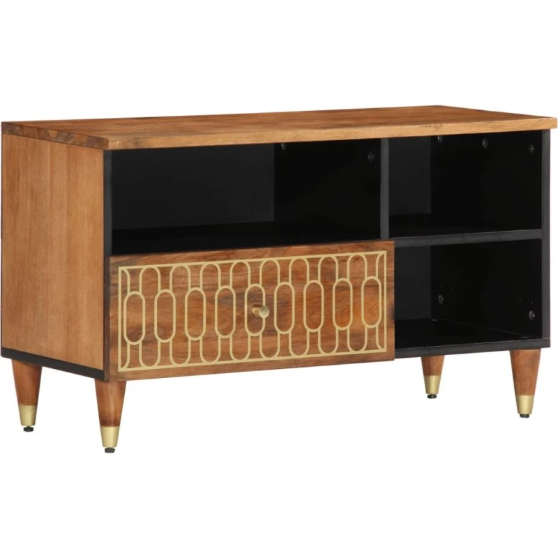 vidaXL TV-bord 80x33x46 cm i massivt mangotræ, honning