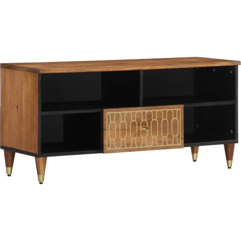 vidaXL TV-bord 100x33x46 cm massivt mangotræ (honning)