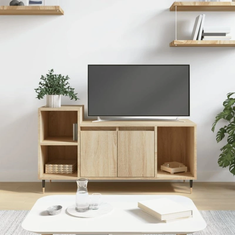 vidaXL TV-bord 100x35x55 cm konstrueret træ – sonoma-eg
