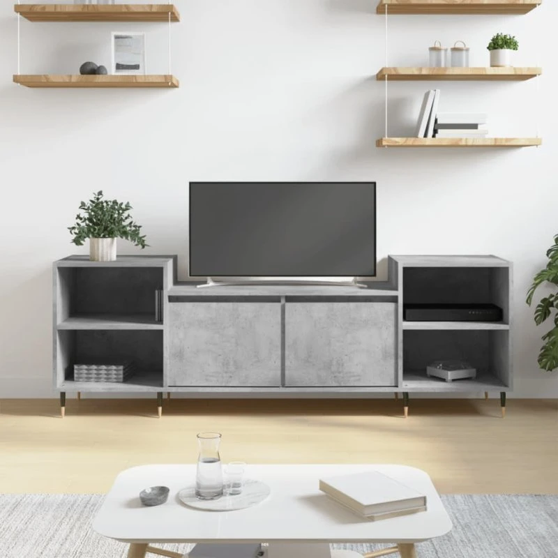 vidaXL TV-bord 160x35x55 cm konstrueret træ, betongrå
