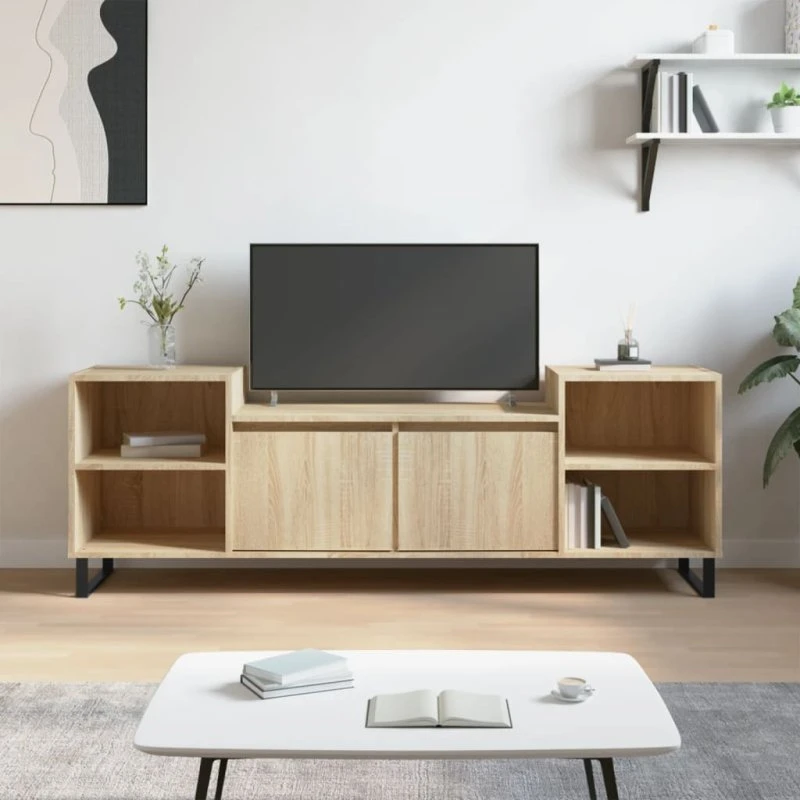 vidaXL TV-bord 160x35x55 cm konstrueret træ, Sonoma-eg