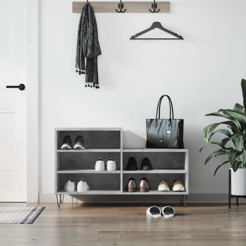 vidaXL skoreol 102x36x60 cm konstrueret træ betongrå