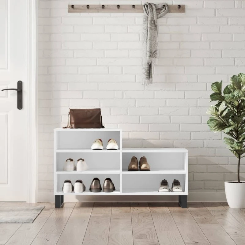 vidaXL skoreol 102x36x60 cm konstrueret træ hvid