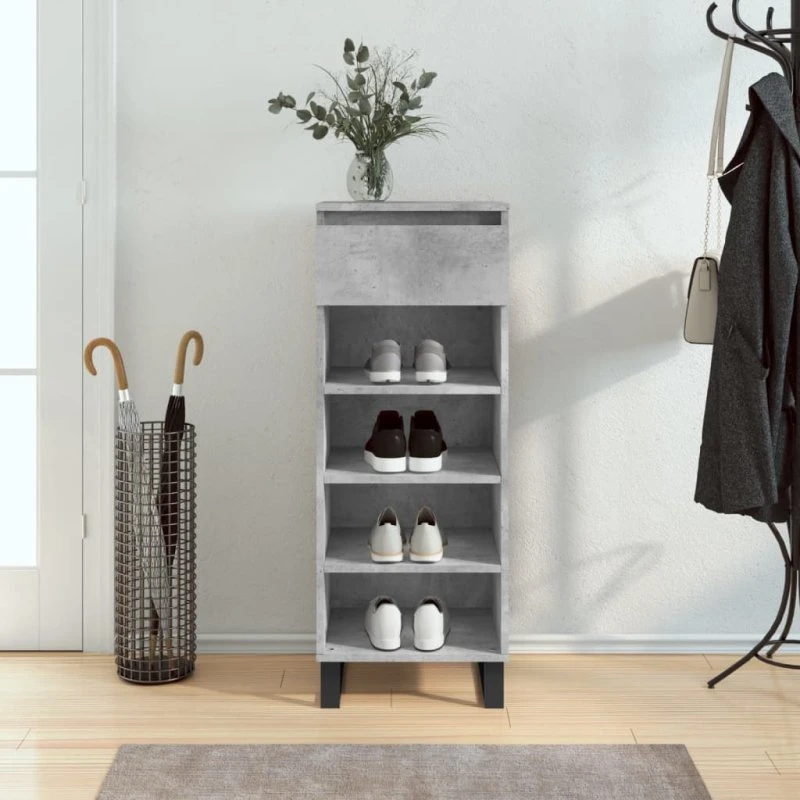 vidaXL skoreol 40x36x105 cm i konstrueret træ, betongrå