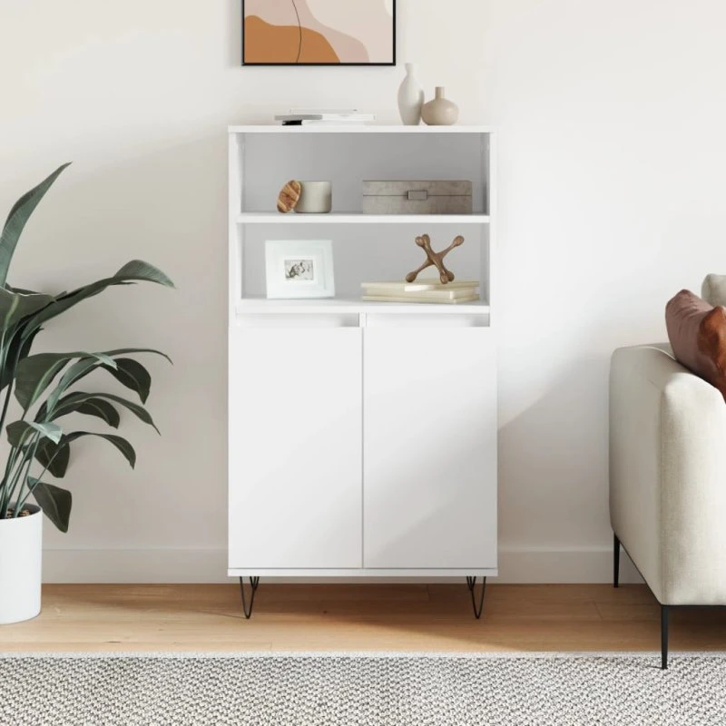 vidaXL skab 60x36x110 cm konstrueret træ, hvid