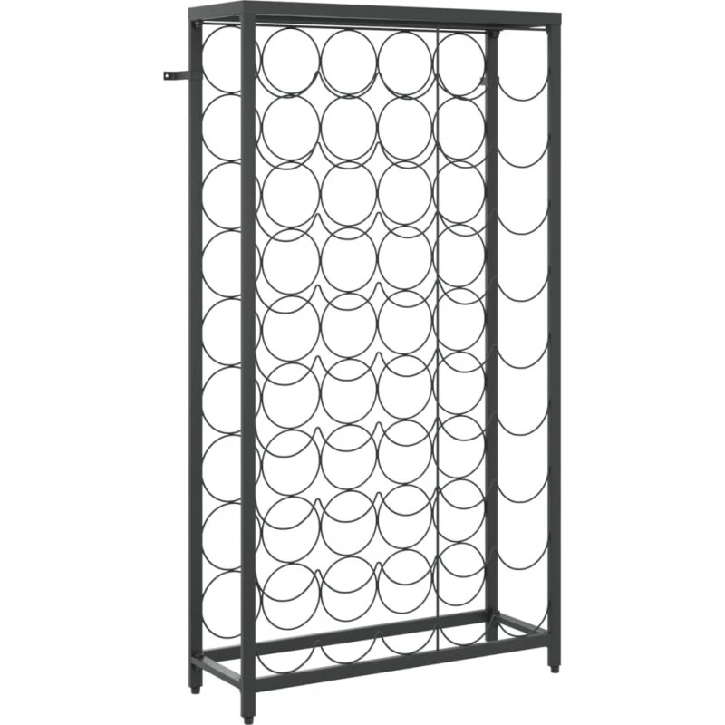 vidaXL Vinreol 45 flasker 54x18x100 cm – sort smedejern