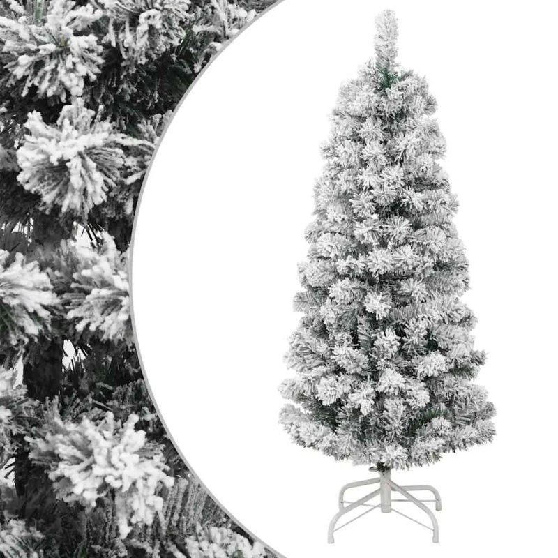 vidaXL kunstigt juletræ med sne, 150 cm (hængslet)