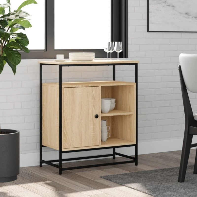 vidaXL skænk Sonoma-eg 69x35x80 cm konstrueret træ