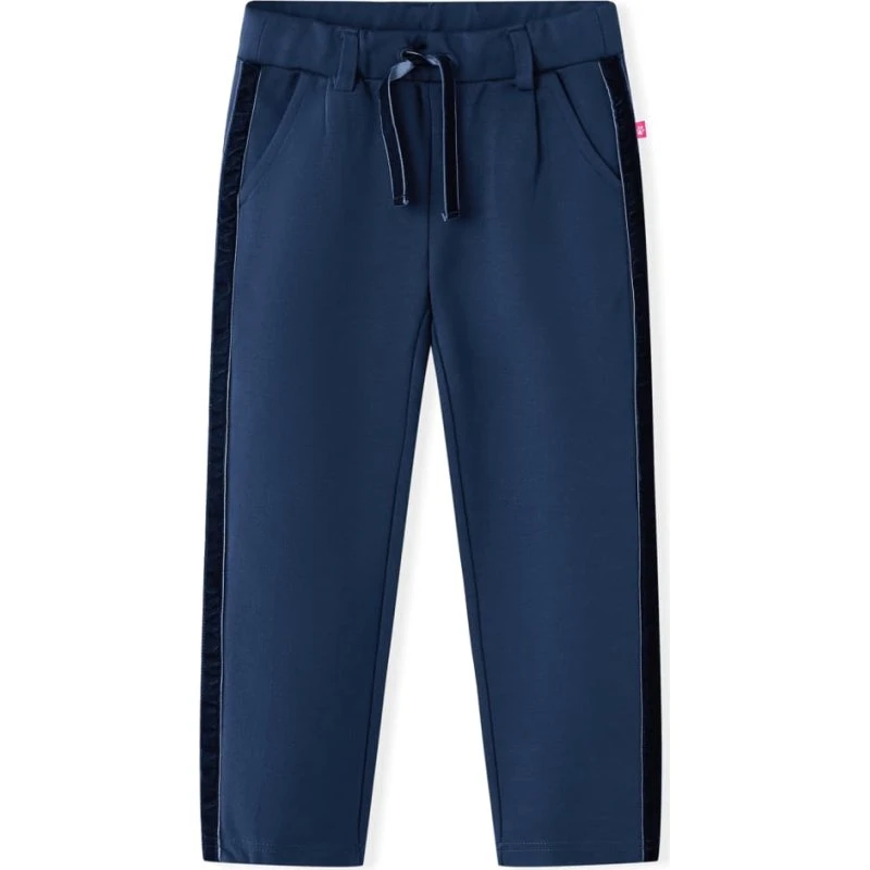 Børnejoggingbukser str. 140 marineblå med sorte kanter