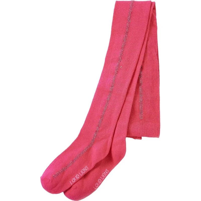 Strømpebukser til børn str. 104, pink med glitrende lurex-stribe