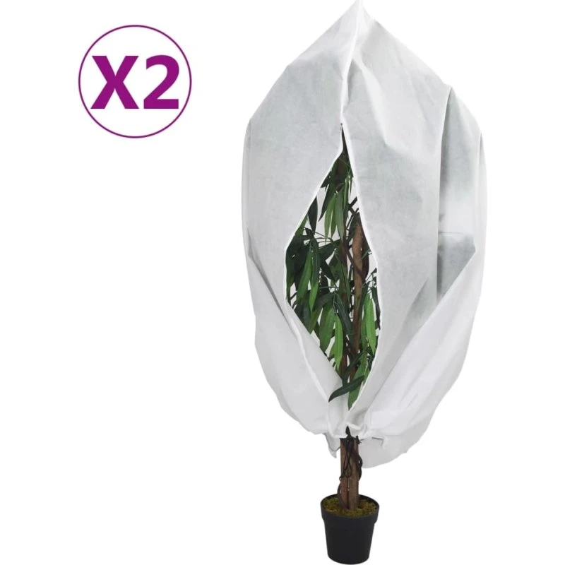 vidaXL plantebeskyttelse med lynlås 2 stk 70 g/m² 1x1,55 m